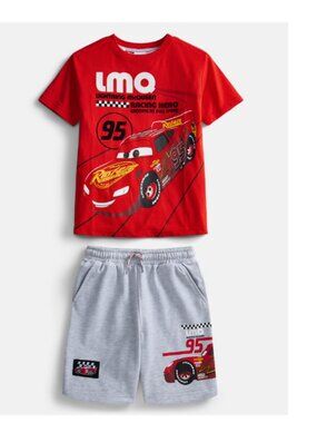 Disney Pixar Cars Lightning McQueen Boys Tee & Shorts Set